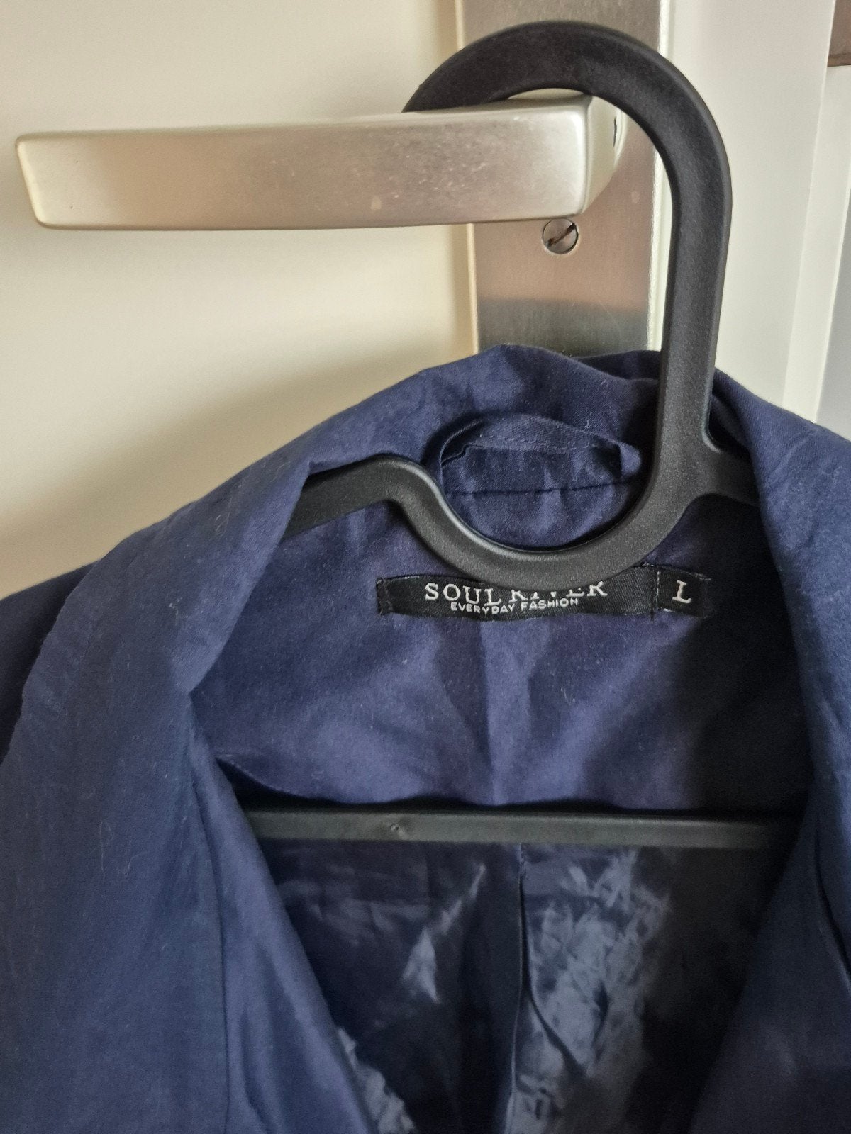 Soul River Donkerblauwe Trenchcoat Maat L, Blauw, Maat 42/44 (L), Ophalen of Verzenden, Zo goed als nieuw