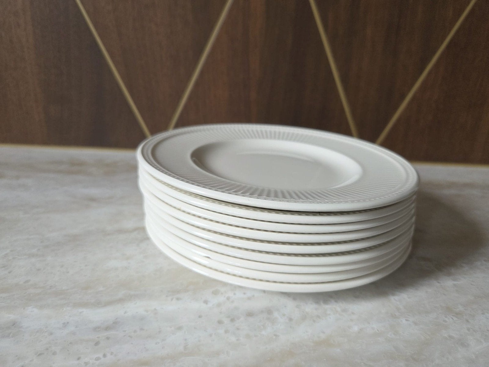 Wedgwood Windsor gebaksbordjes - 9 stuks, Huis en Inrichting, Keuken | Servies, Keramiek, Ophalen of Verzenden, Zo goed als nieuw