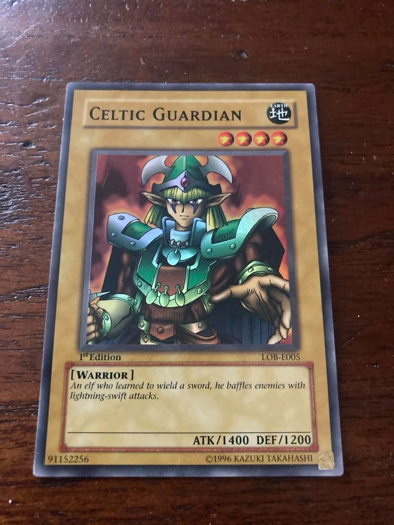 Yu-Gi-Oh! Celtic Guardian 1st Edition LOB-E005, Hobby en Vrije tijd, Verzamelkaartspellen | Yu-gi-Oh!, Gebruikt, Losse kaart, Ophalen