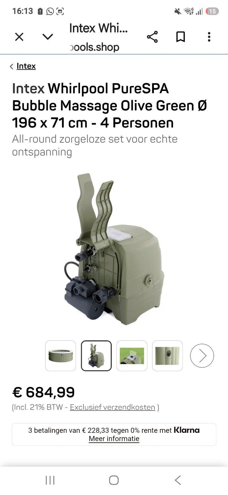 Intex jacuzzi pomp 4 personen, Ophalen of Verzenden, Nieuw, Overige typen