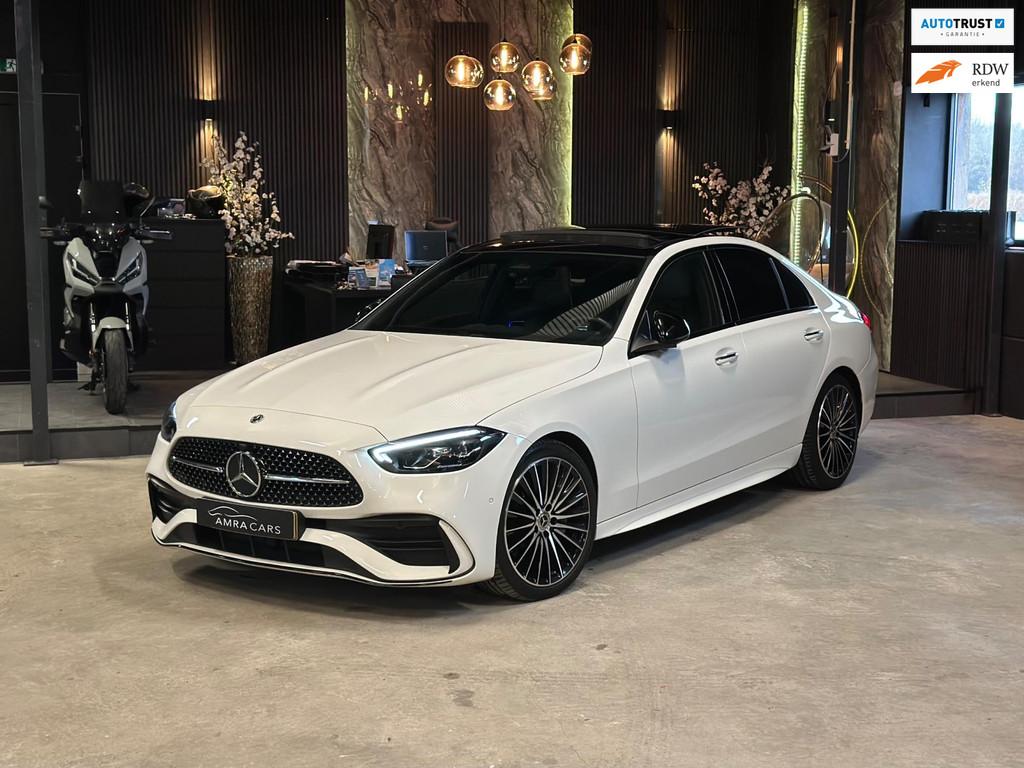 Mercedes-Benz C-klasse 300 d AMG|PANO|SFEER|MEMORY|FULL OPTI, Automaat, Achterwielaandrijving, Euro 6, Wit