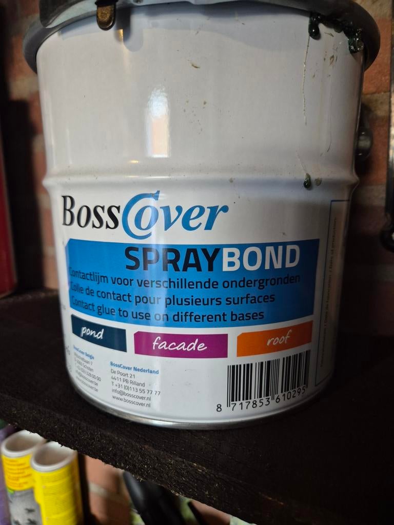 BossCover Spraybond contactlijm voor EPDM (ongeopend), Minder dan 5 liter, Ophalen of Verzenden, Nieuw