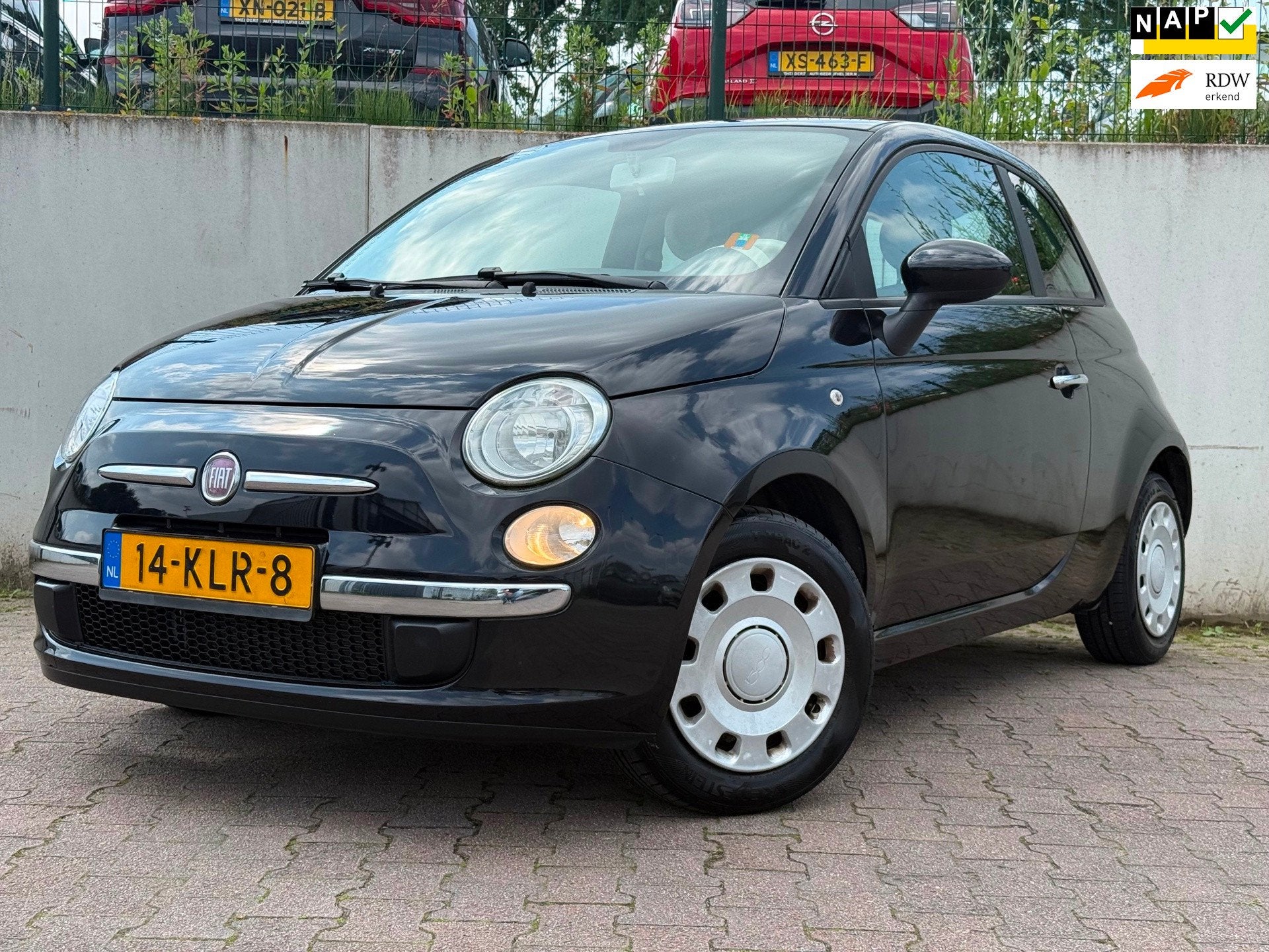 Fiat 500 1.2 Pop/AUTOMAAT/AIRCO/117046 KM NAP/NIEUWE APK 07-, Stof, Gebruikt, 1242 cc, Zwart
