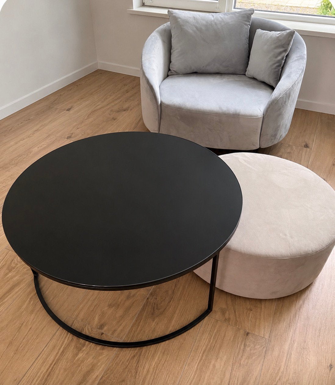 Salontafel set, Huis en Inrichting, Ophalen, Rond, 50 tot 100 cm, Glas