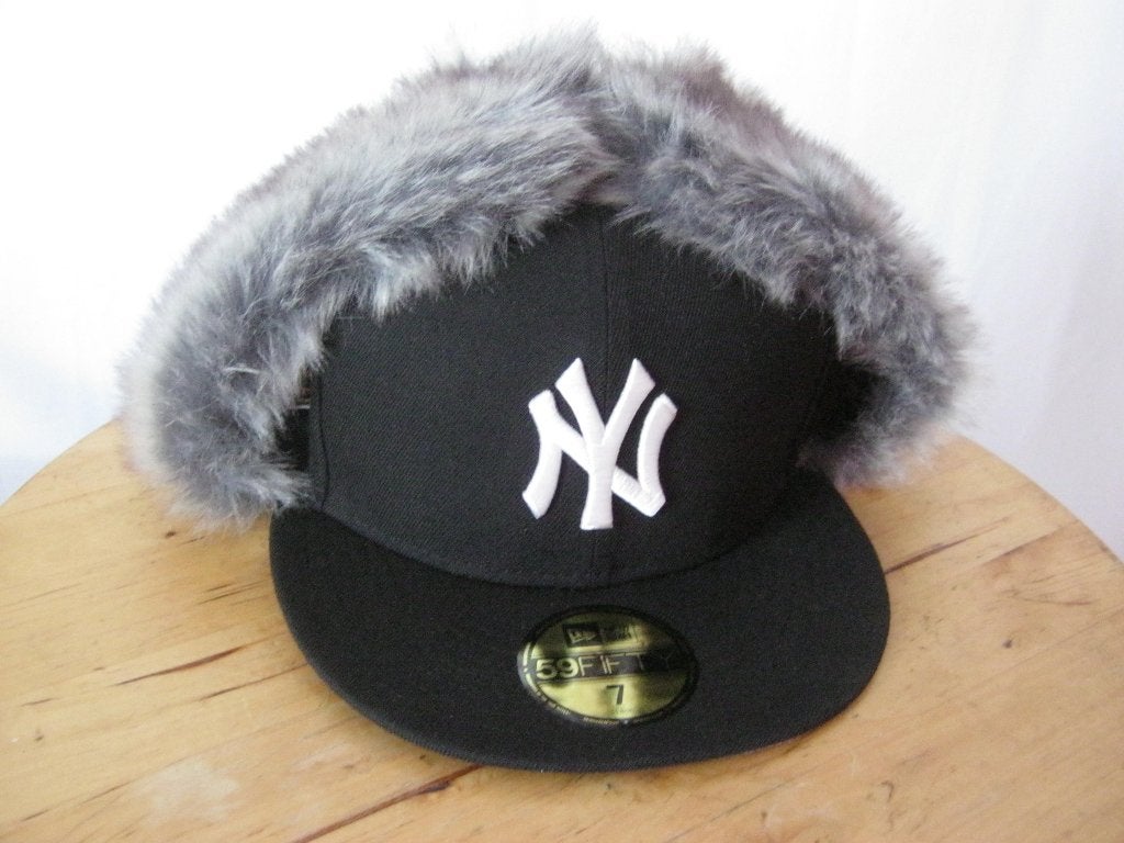 zwarte pet NY dog ear 59forty New era bontflappen mt 55,8, Ophalen of Verzenden, Gedragen, New Era, Pet