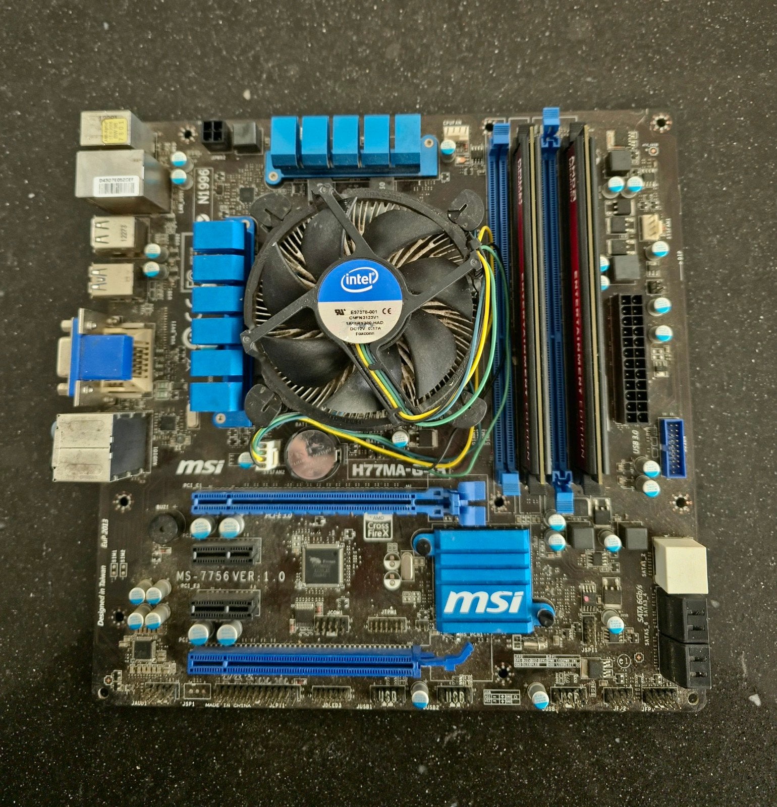 MSI H77MA  G43 incl i7 proc.en AMD geheugen, Ophalen of Verzenden, DDR3