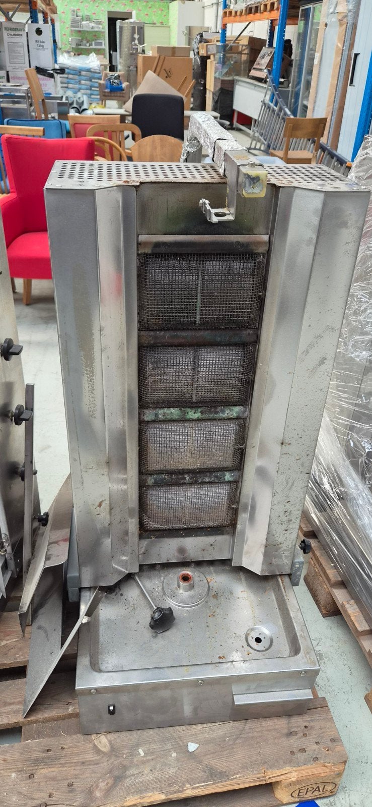 Professionele Döner Kebab Grill reparatie nodig werkt niet, Ophalen, Gebruikt