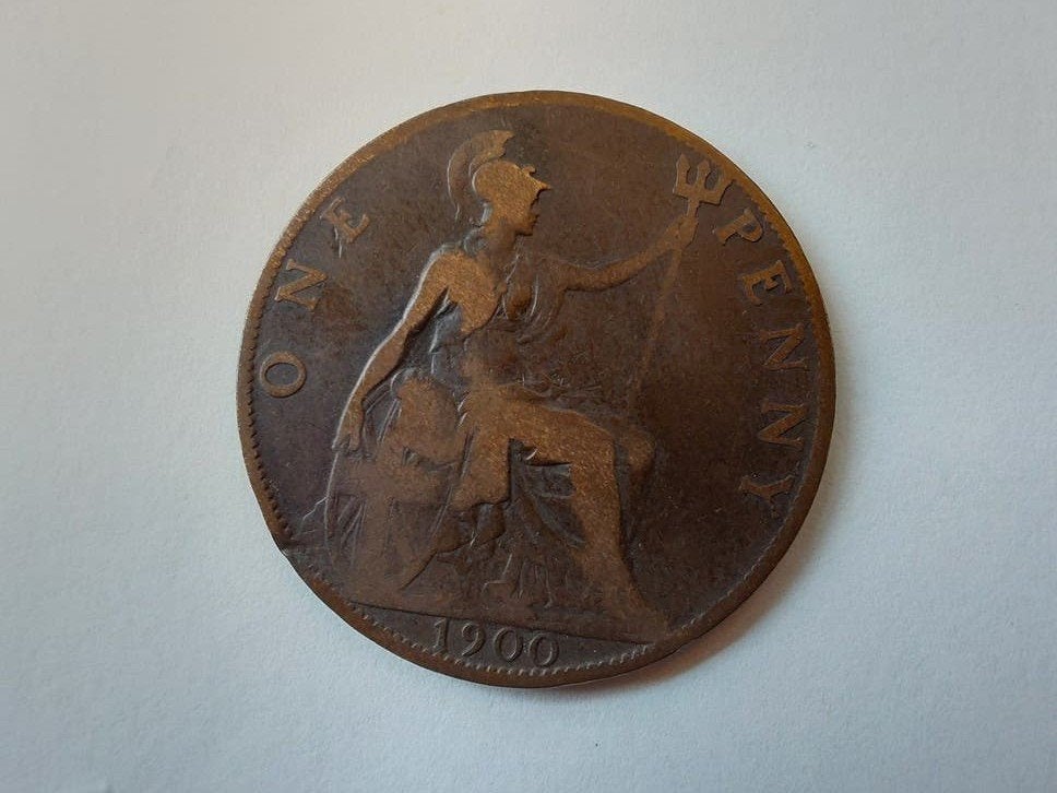 One Penny 1900. Groot Brittannië, Ophalen of Verzenden, Overige landen