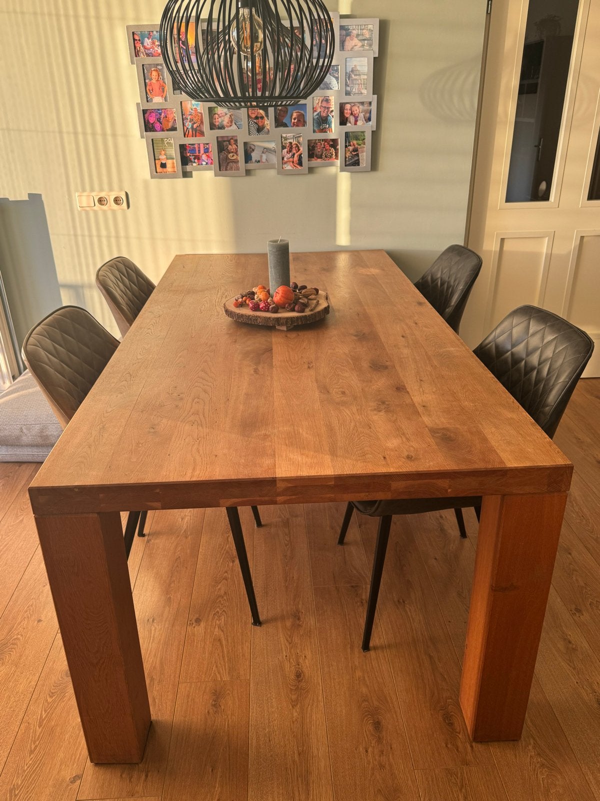 Massief eiken eettafel 100x200 cm, Ophalen, Gebruikt, 100 tot 150 cm, Eikenhout