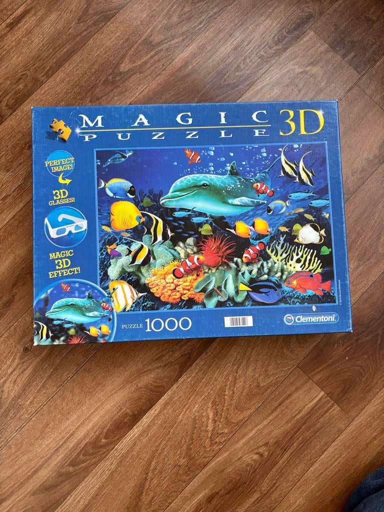 Magic 3D Puzzel 1000 stukjes - Dolfijnen onderwater, Ophalen of Verzenden, 500 t/m 1500 stukjes, Zo goed als nieuw, Rubik's of 3D-puzzel