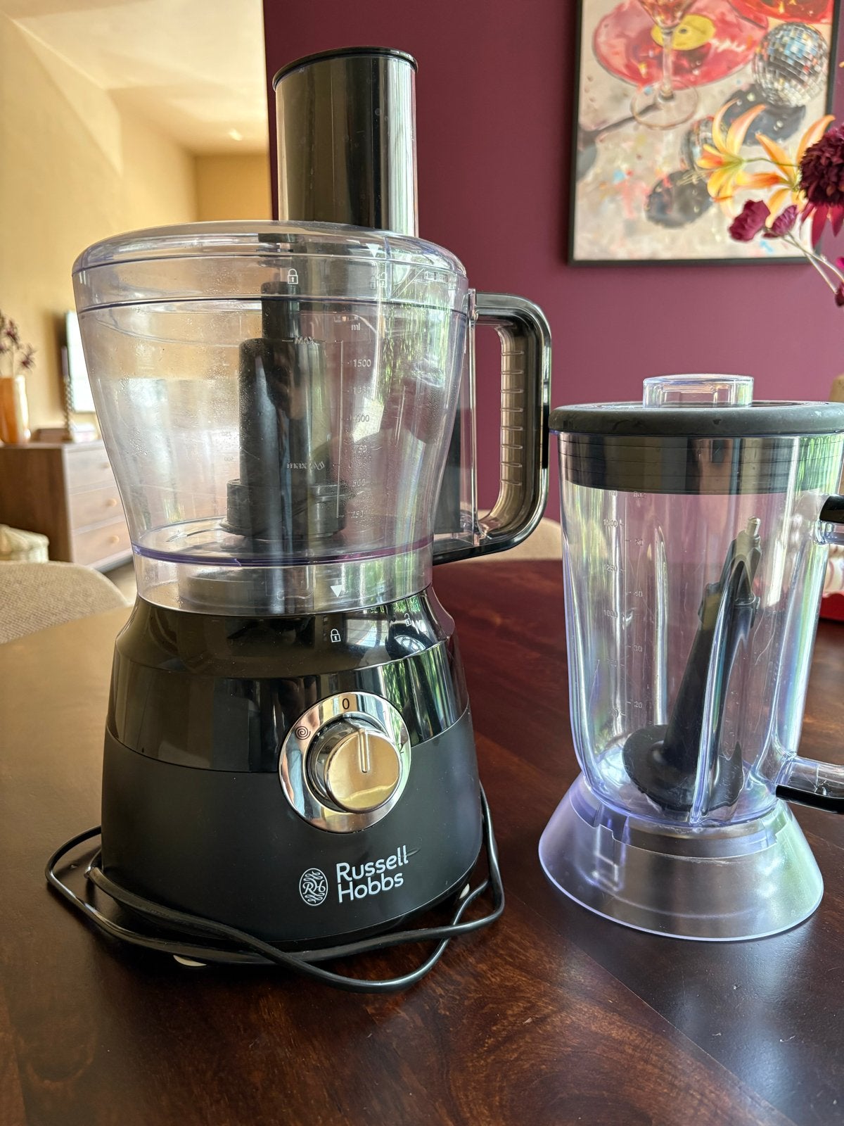 Russell Hobbs Foodprocessor met Blender - Zo goed als nieuw, 2 tot 3 liter, Ophalen, Zo goed als nieuw, 2 snelheden