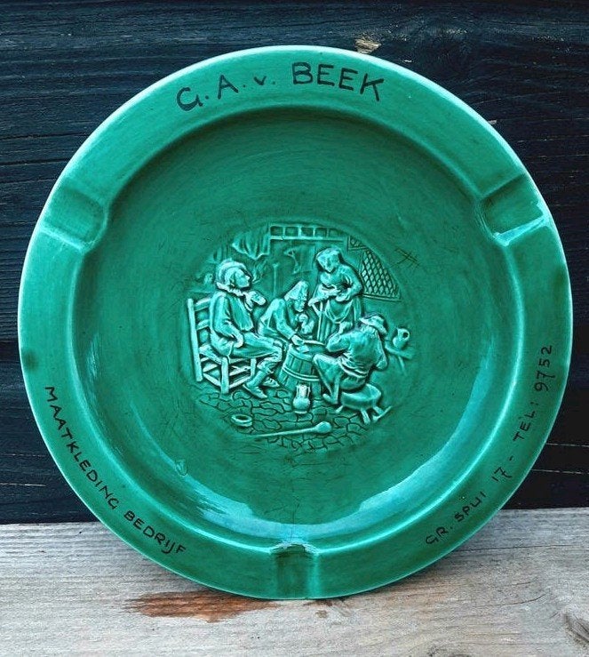 Vintage Asbak - (G.A. v. Beek Maatkleding bedrijf), Ophalen of Verzenden, Zo goed als nieuw, Asbak
