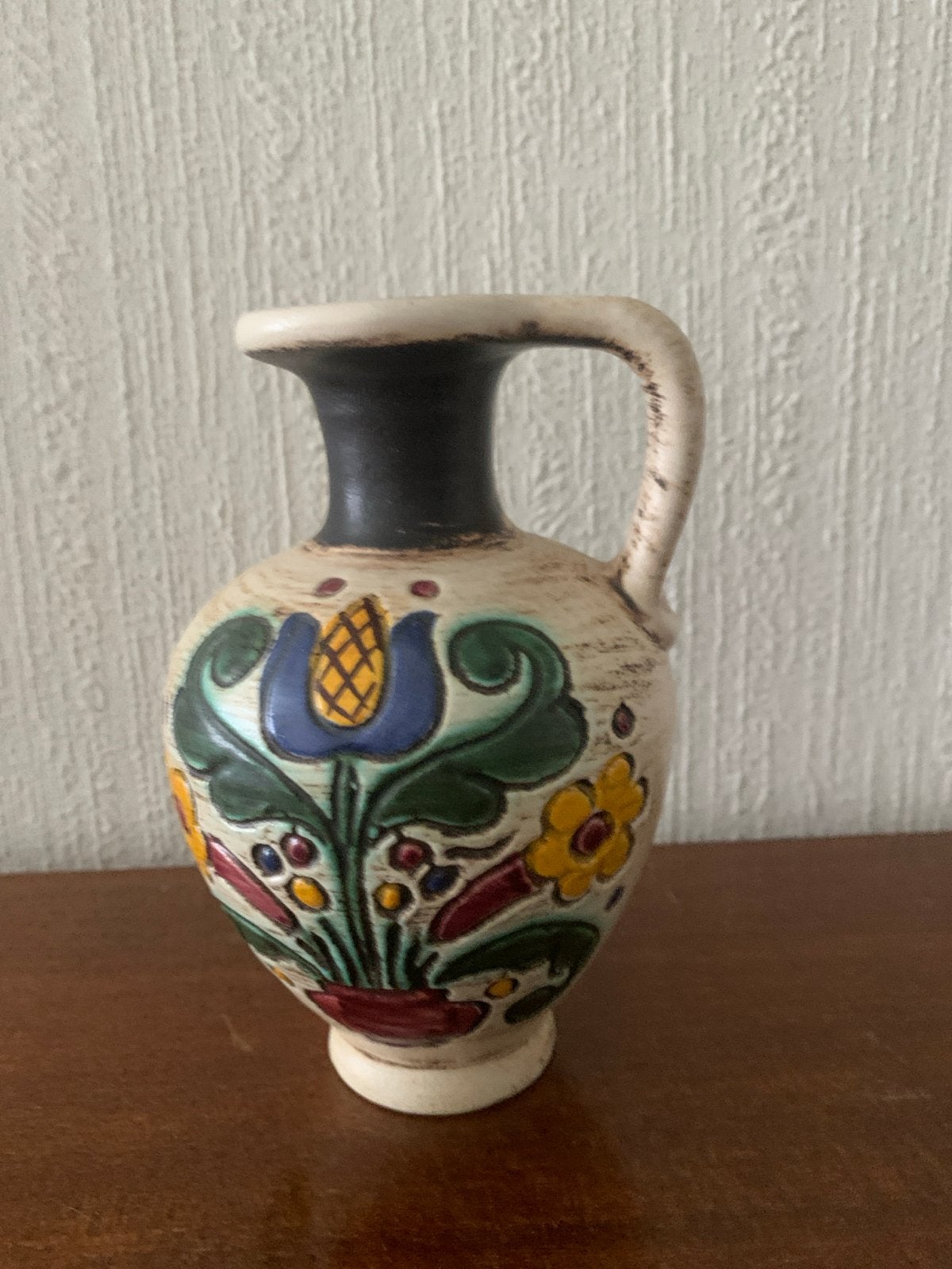 Vintage Gmundner Keramik vaasje - Made in Austria 15 cm, Ophalen of Verzenden