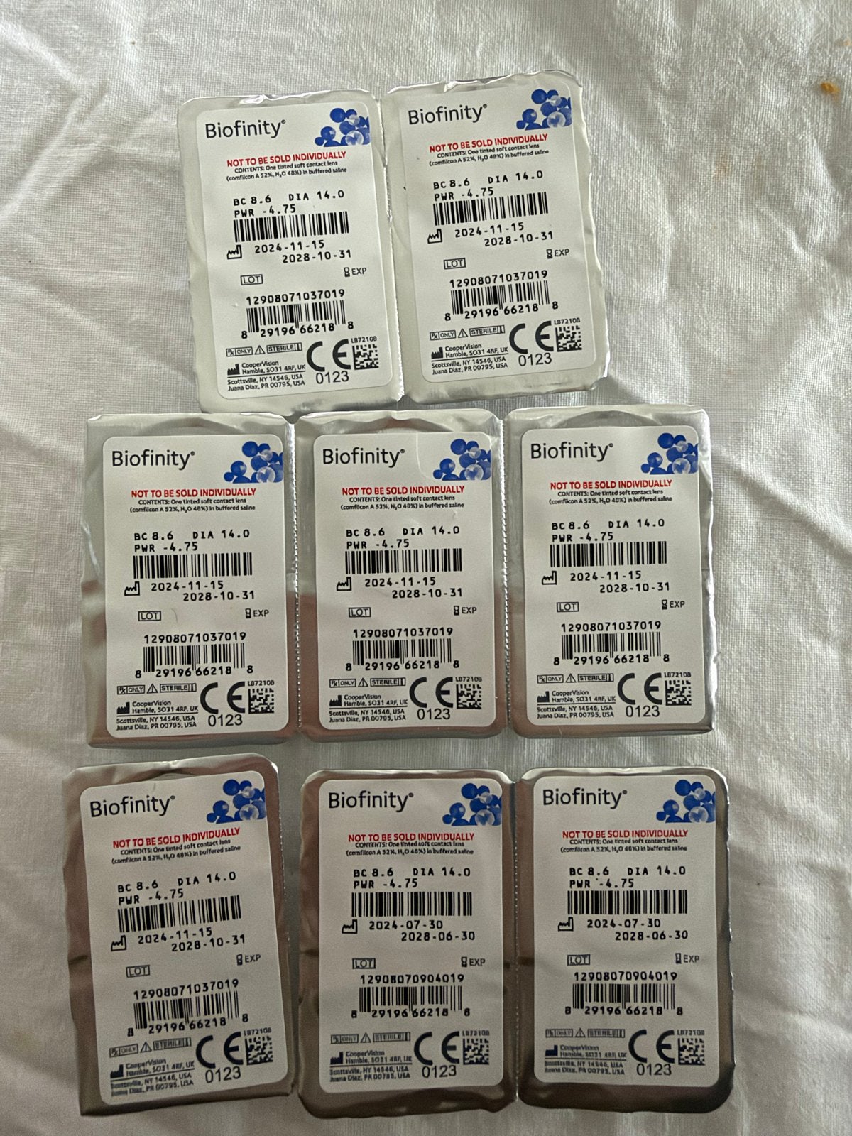 Biofinity contactlenzen -4.75 (8 stuks), Ophalen of Verzenden, Nieuw, Ogen