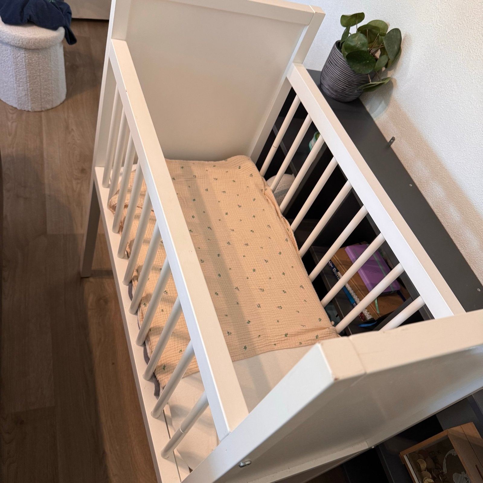 Wit houten wiegje voor baby's, Ophalen, Gebruikt, Ledikant
