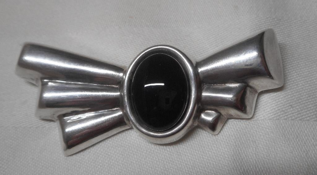 Zilveren modernist broche nr.1337, 4 tot 7 cm, Verzenden, Zo goed als nieuw, Zilver
