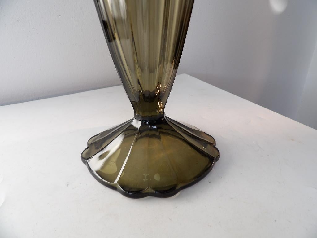 Art Deco Zeer grote Vaas Boheems, Groen/Fumee, Antiek en Kunst, Antiek | Vazen, Ophalen of Verzenden