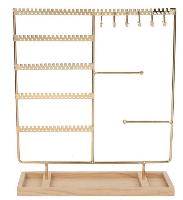 Gouden sieradenrek met houten basis - Ongebruikt, Ophalen of Verzenden, Nieuw