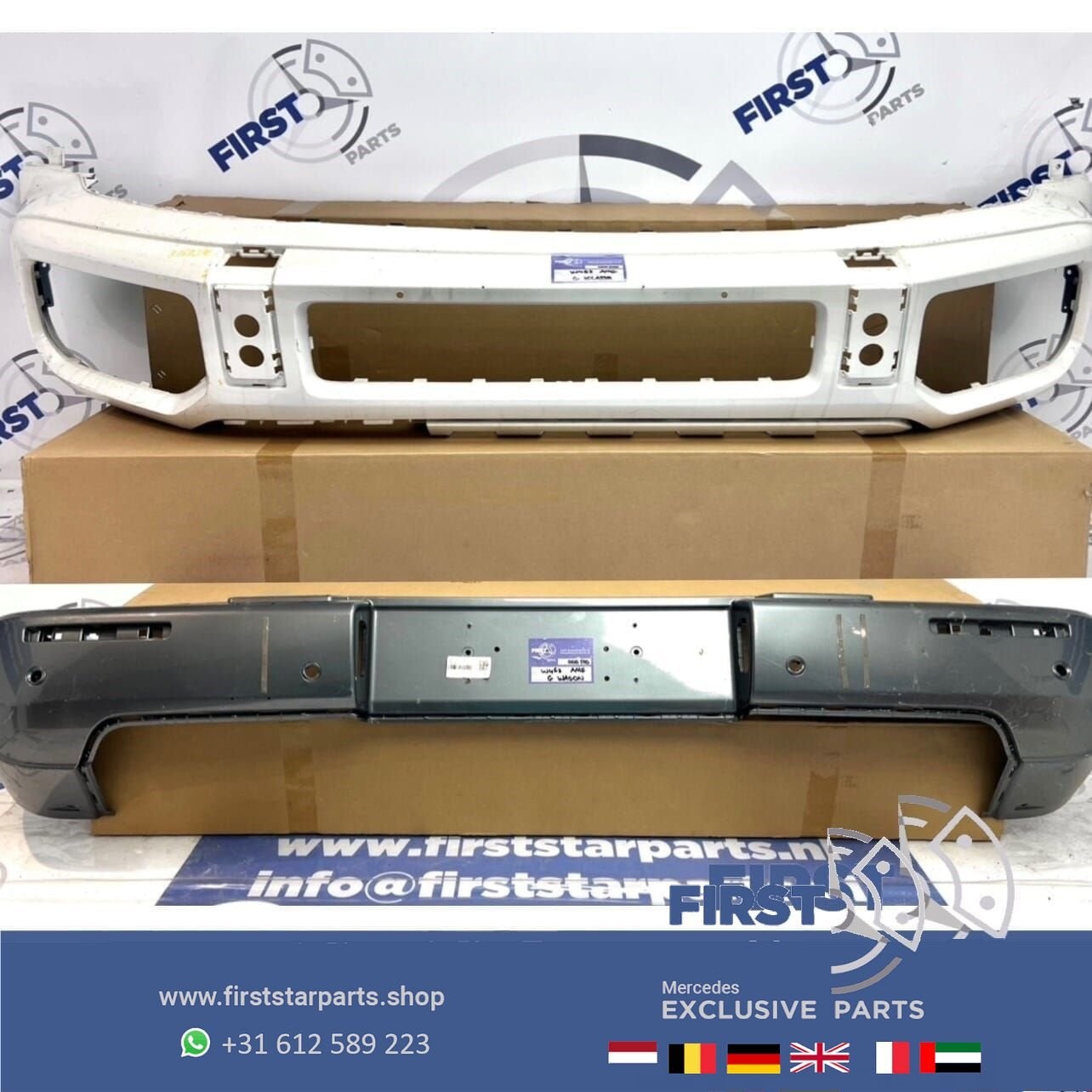 W463 G KLASSE G63 AMG VOORBUMPER + ACHTERBUMPER origineel Me, Gebruikt, -, Ophalen of Verzenden, Bumper