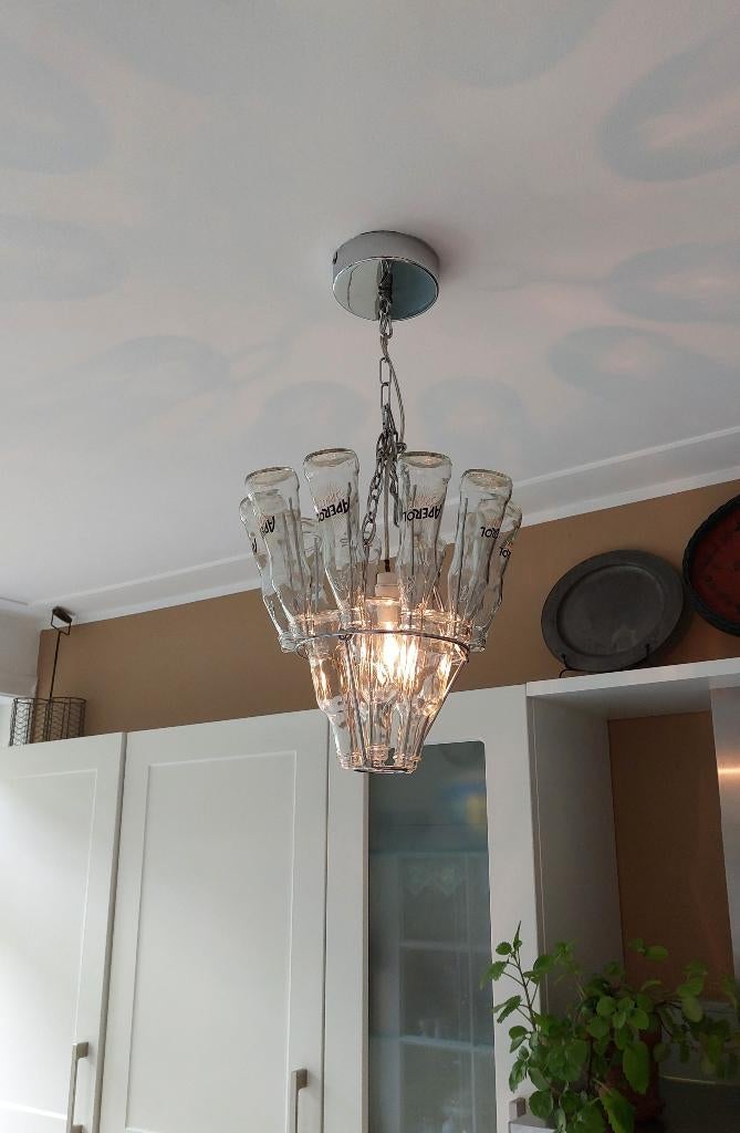 Flessenlamp, Huis en Inrichting, Ophalen, Gebruikt, Glas, Minder dan 50 cm