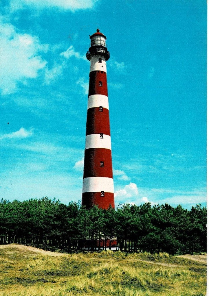 Ameland, Vuurtoren, Ophalen of Verzenden, 1960 tot 1980, Gelopen, Waddeneilanden