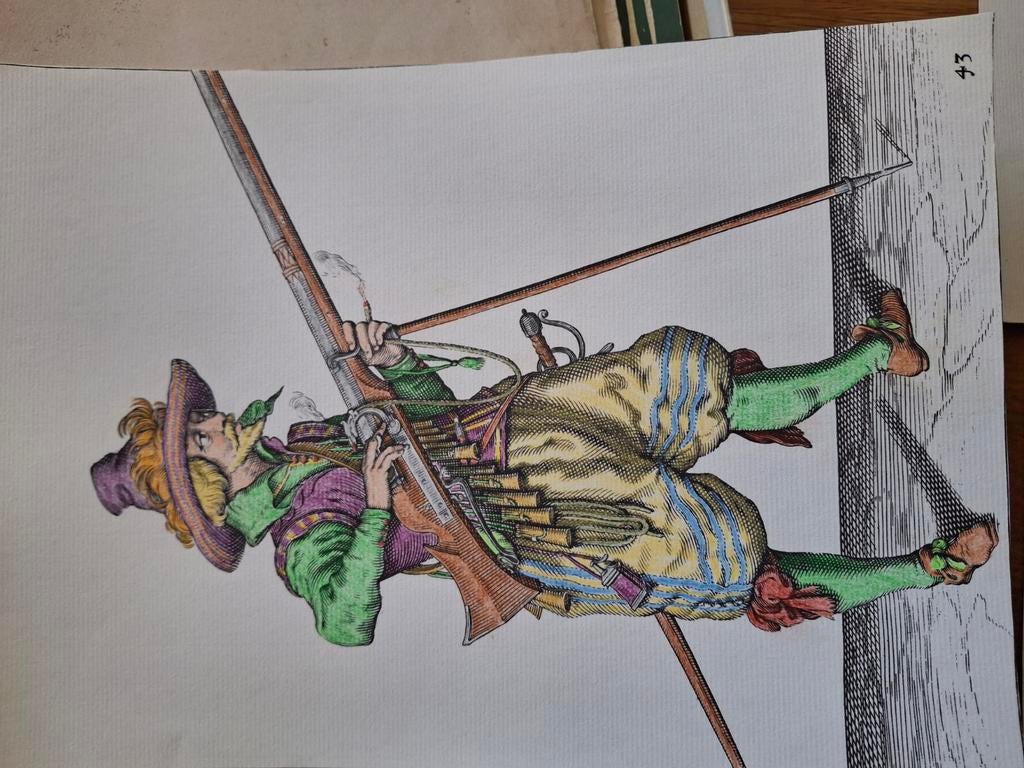Set van meerdere prenten van soldaten, Antiek en Kunst, Ophalen of Verzenden, Militair, Overige technieken, 1600 - 1699
