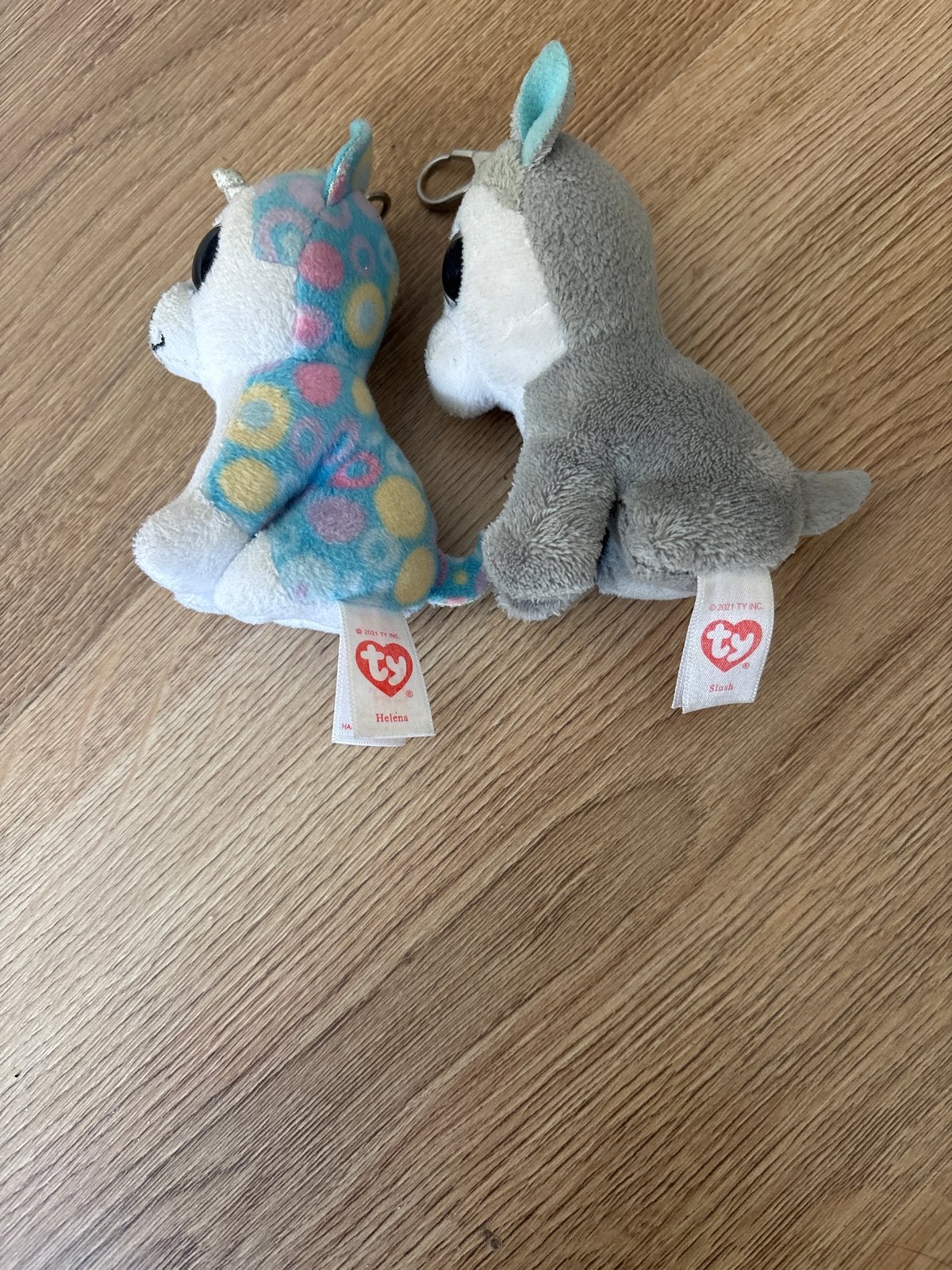 Ty sleutelhangers: Eenhoorn Helena & Husky Slush, Eenhoorn, Ophalen of Verzenden, Klein (minder dan 20 cm), Wit