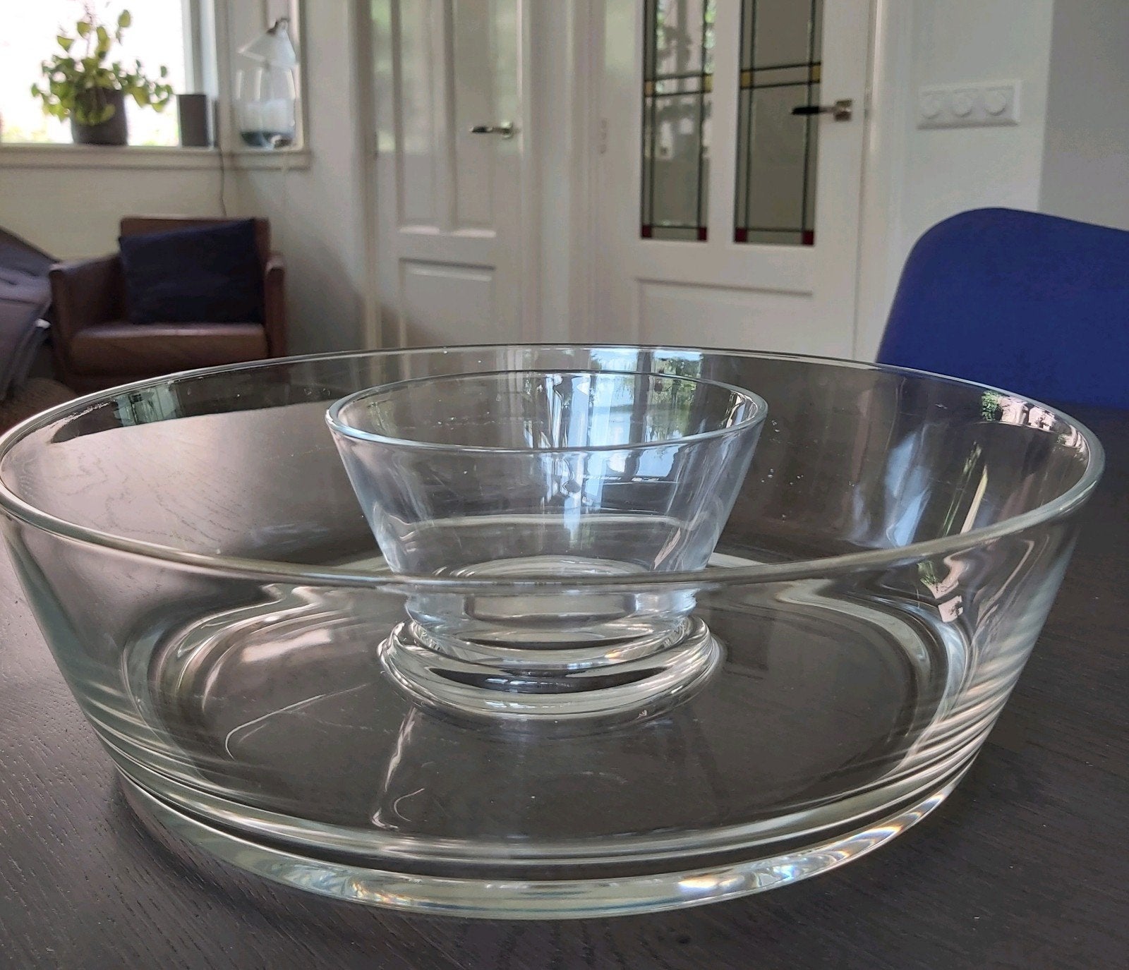 Caldier Rialto Chip 'n Dip schaal - Glas - Zo goed als nieuw, Ophalen, Zo goed als nieuw, Glas