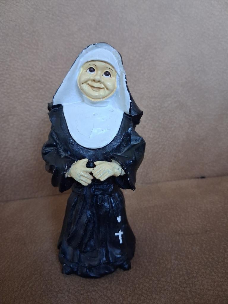 Vintage Happy Habits Nonnenbeeldje - "Sister Mary" - 13,5 cm, Overige onderwerpen, Minder dan 20 cm, Ophalen of Verzenden, Zwart