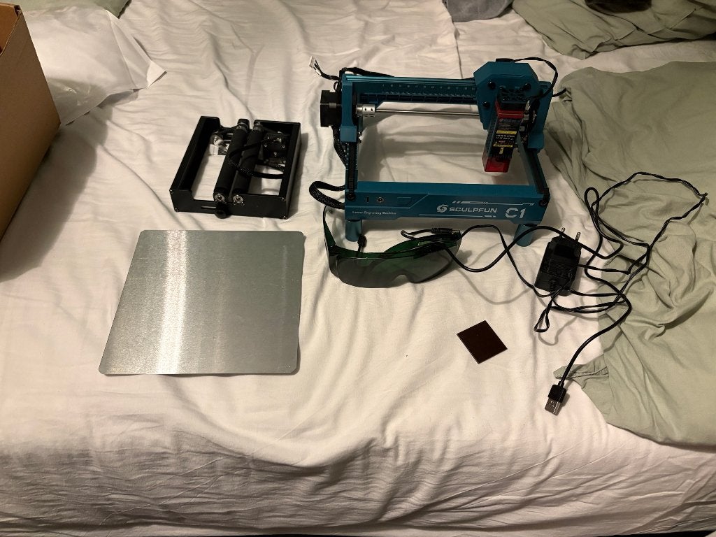 Sculpfun C1 3W lasergraveerder + RA Mini roller – compleet, Ophalen of Verzenden, Gebruikt, SCULPFUN