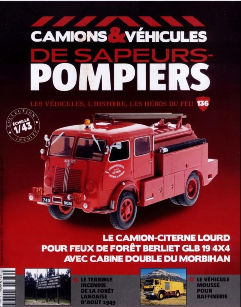 Berliet GLB 19 4x4 Bosbrandtankwagen Brandweerserie 1/43 136, Verzenden, Nieuw, Bus of Vrachtwagen, Overige merken