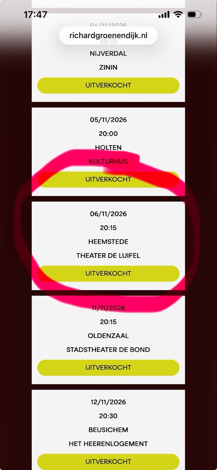 Gezocht 2 kaartjes Richard Groenendijk in Heemstede, Twee personen