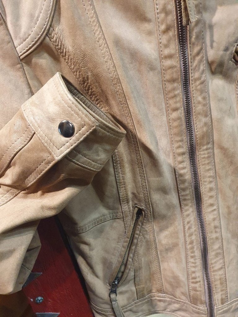 Lederen beige Dames Jas, echt leer - Maat S, Only, Beige, Djt@dejuistetoon.eu, Ophalen of Verzenden