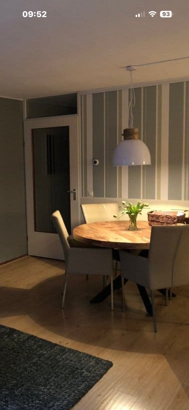Industriële hanglamp grijs met houten accent, Huis en Inrichting, Kasten | Televisiemeubels, Ophalen, Minder dan 50 cm, Gebruikt