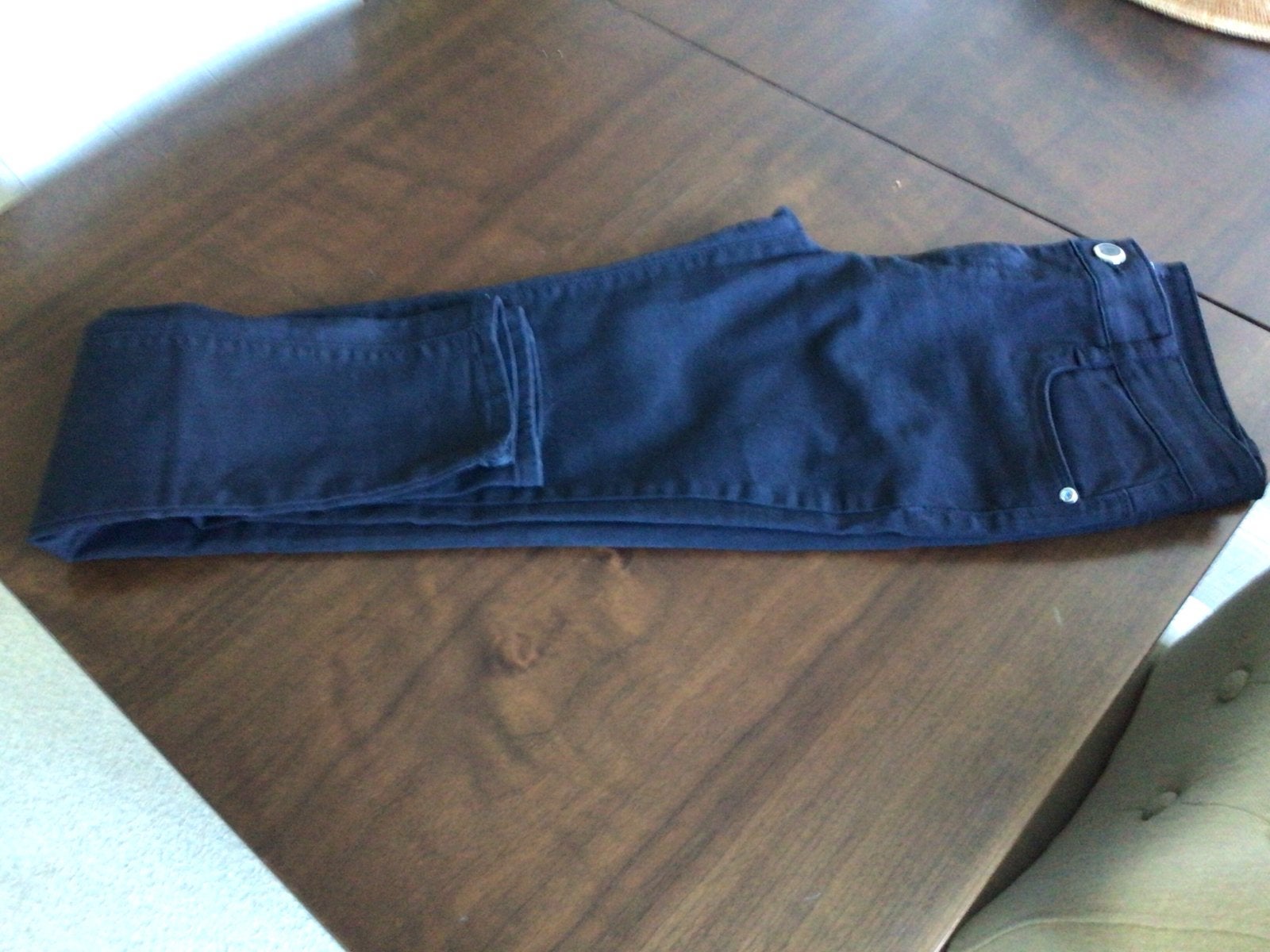 Zwarte lange denim stretch pantalon, zgan, Kleding | Dames, Verzenden, Zo goed als nieuw, Zwart, W33 - W36 (confectie 42/44)