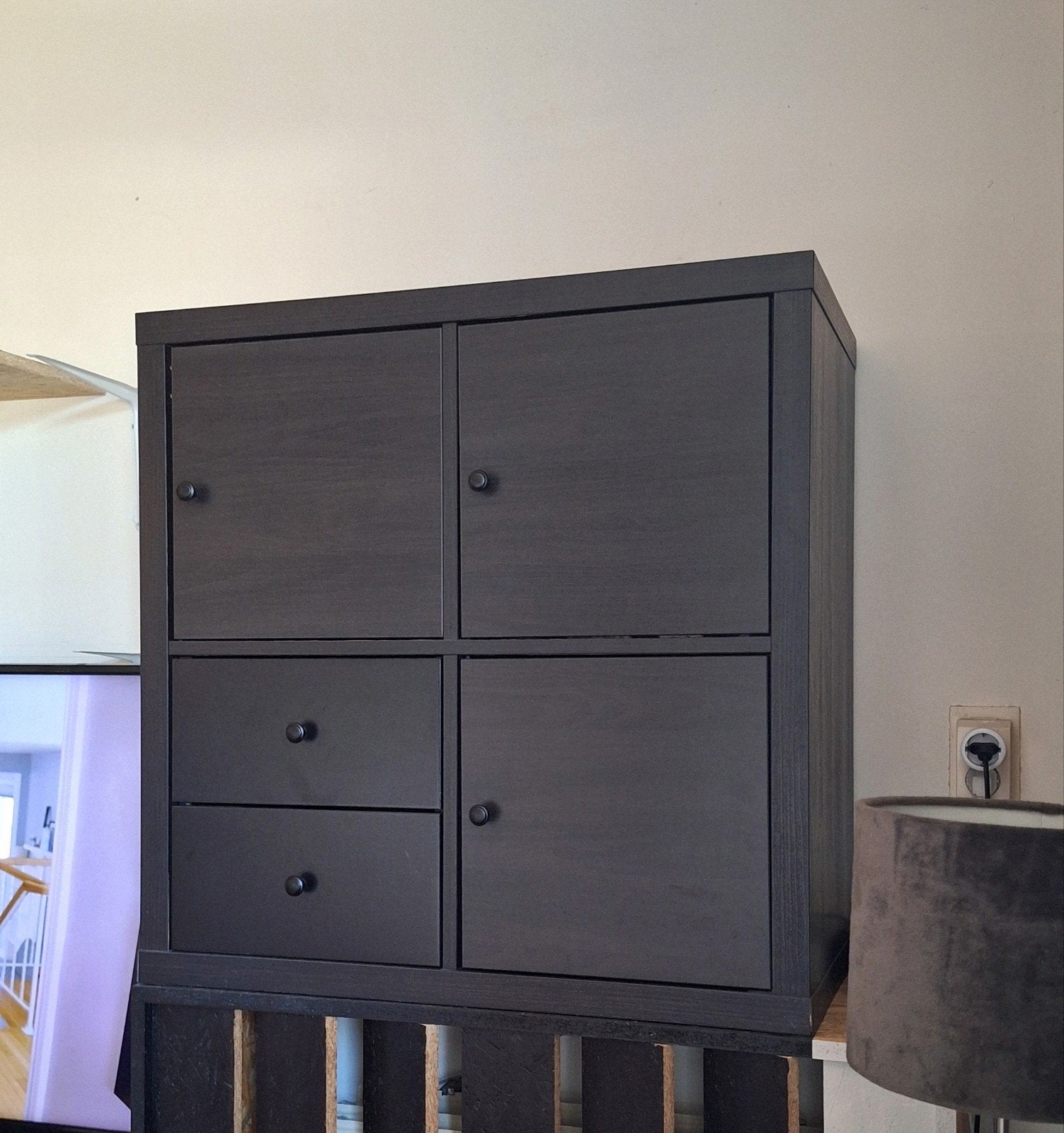 Ikea Kallax 2x2 vakkenkast met lades en deurtjes, Ophalen, Minder dan 50 cm, Gebruikt, Minder dan 100 cm