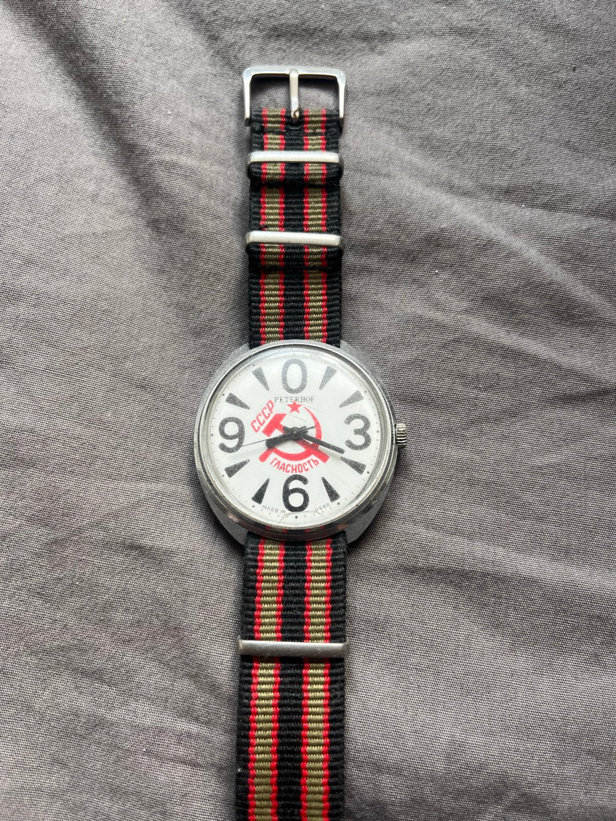 Raketa Peterhof Sovjet Horloge - CCCP Glasnost Perestrojka, Overige merken, Gebruikt, Staal, Polshorloge