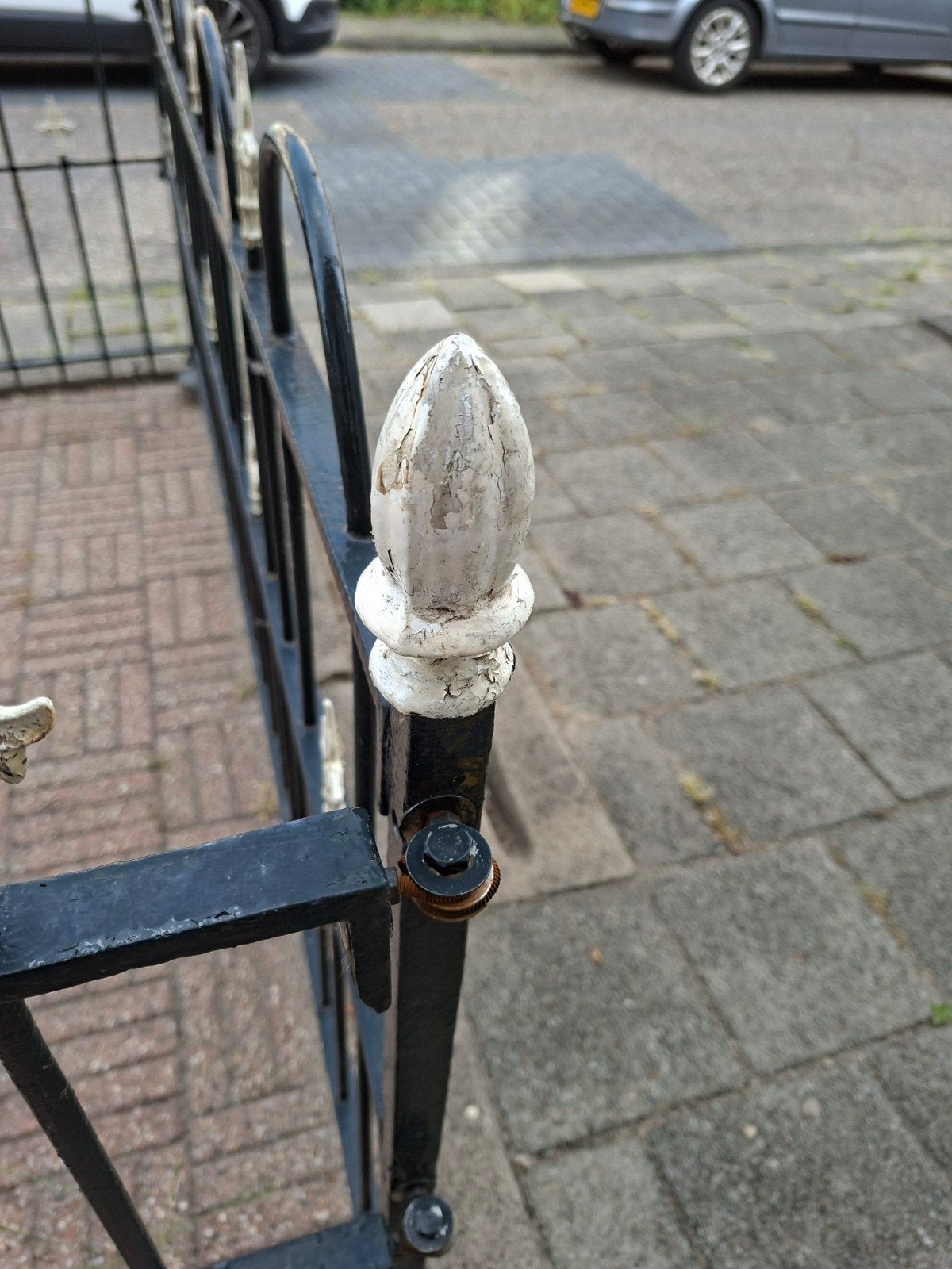 Antiek hek ongeveer 10 meter heeft 4 x 2meter en 2x 1meter, Tuin en Terras, Tuinhekken en Hekwerk, Ophalen, Gebruikt, IJzer, Sierhekwerk