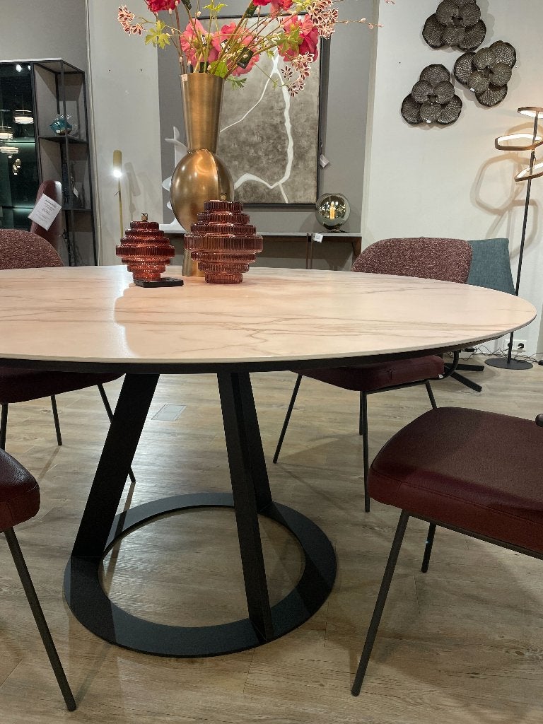 Harvink calacatta keramiek eettafel rond 150 cm | SALE €1690, Huis en Inrichting, Tafels | Eettafels, Ophalen, Overige materialen