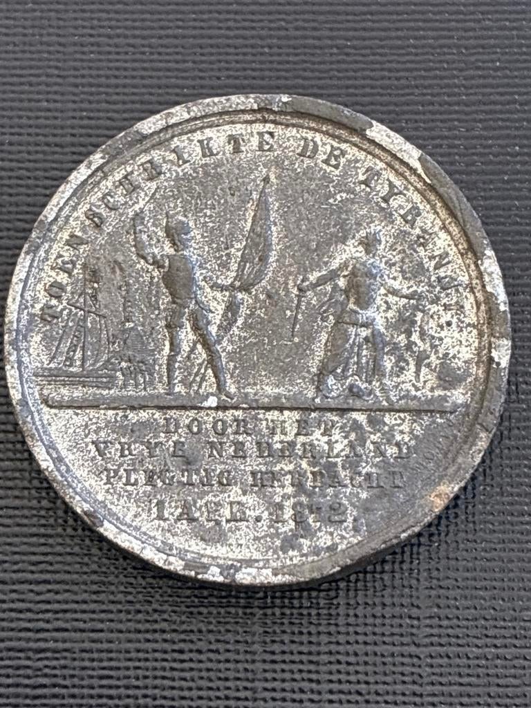 Nederlandsche Herdenkingspenning 1872  Den Briel Watergeuzen, Postzegels en Munten, Penningen en Medailles, Ophalen of Verzenden