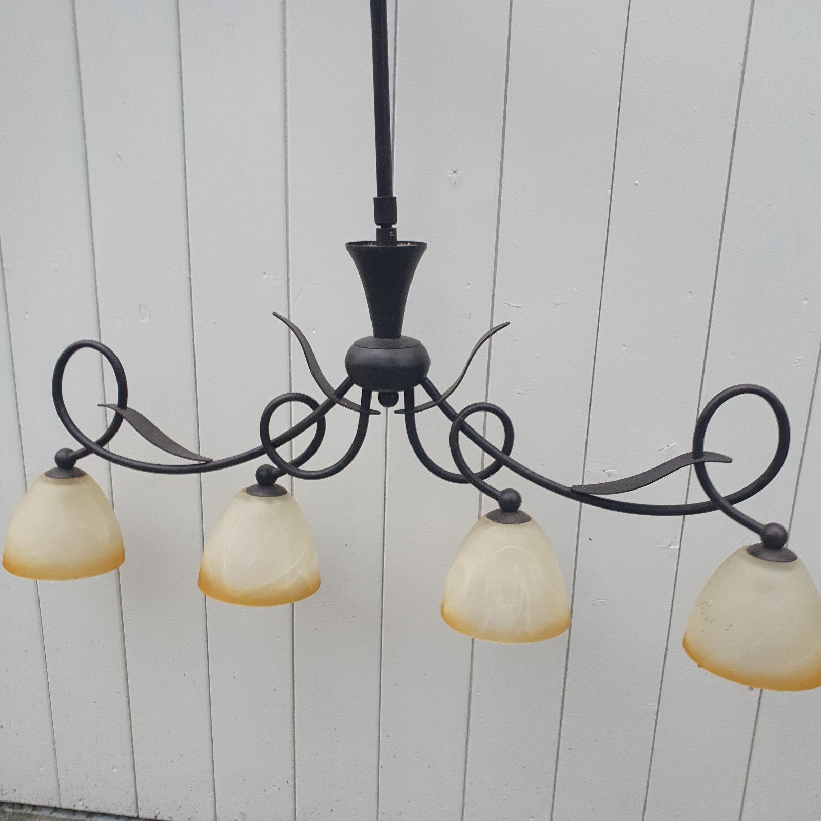 Zoxx hanglamp met 4 lichtpunten en G9 fitting, Huis en Inrichting, Ophalen, Gebruikt, Klassiek, Sierlijk, Glas