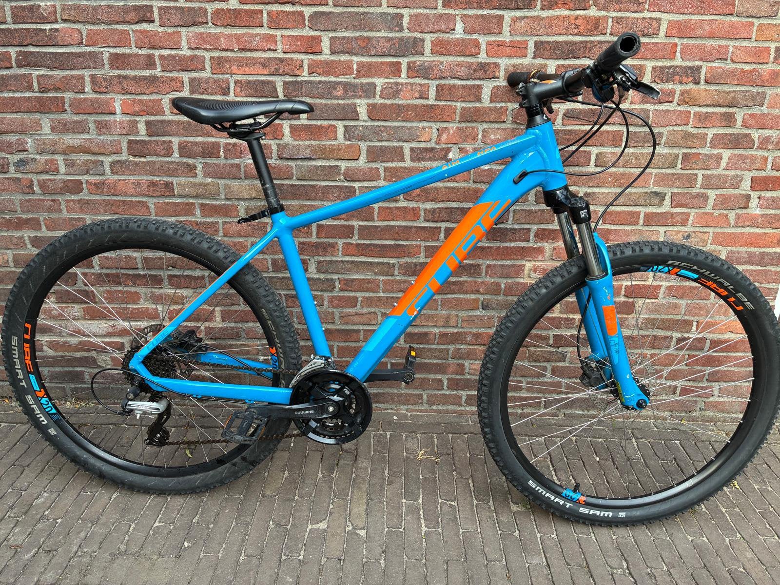 CUBE mountainbike – 18 inch frame – 27,5" – blauw/oranje, 45 tot 49 cm, Ophalen, Gebruikt, Overige merken