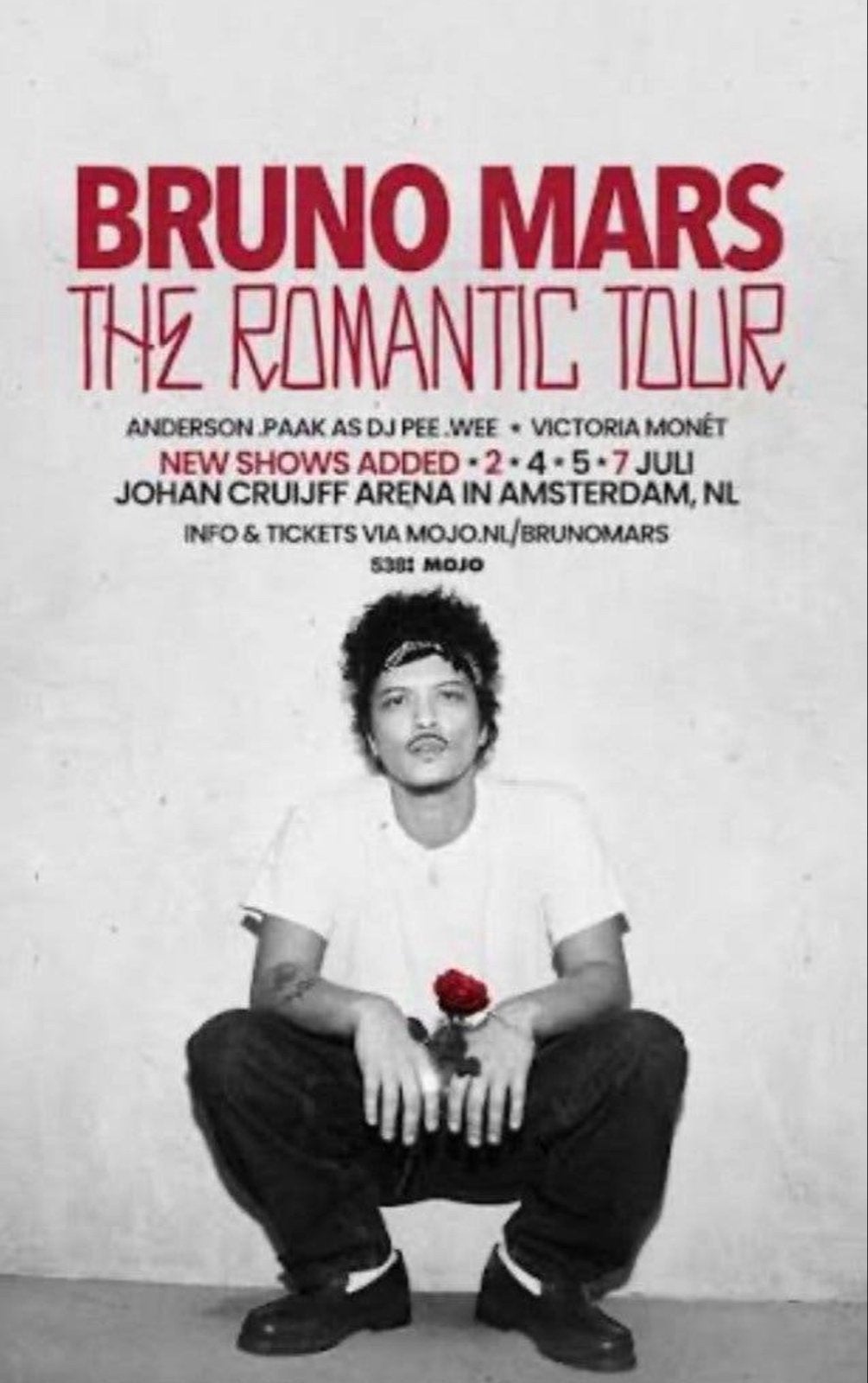 Bruno Mars Floor Ticket 5th July!!, Eén persoon, Juli