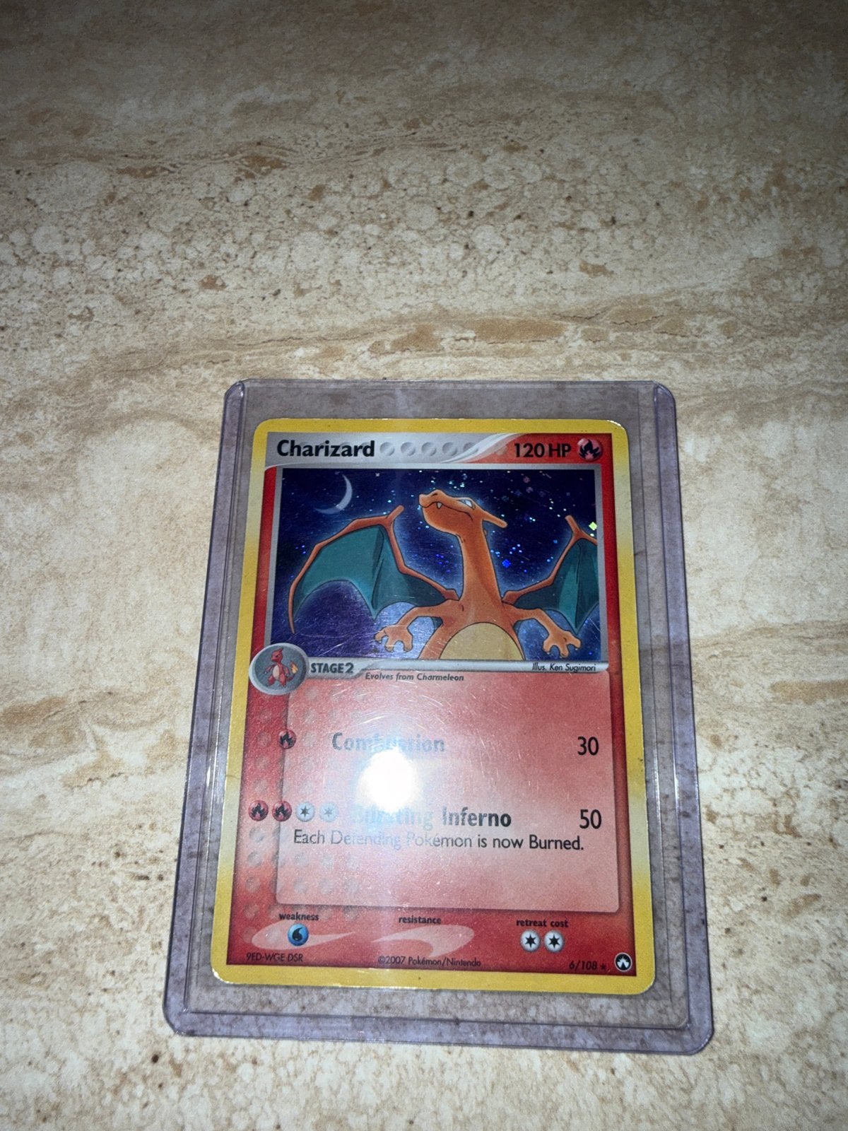 Charizard Pokémon kaart 2007 - Holo 6/108, Ophalen of Verzenden, Gebruikt, Losse kaart, Foil