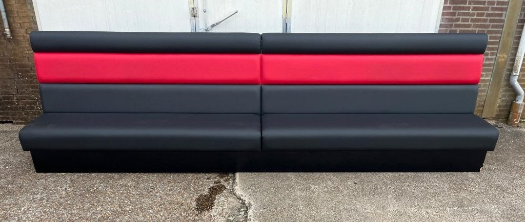 Horeca bank restaurant bank wandbank 430 cm nette staat, Ophalen, Zwart, Hout, Zo goed als nieuw
