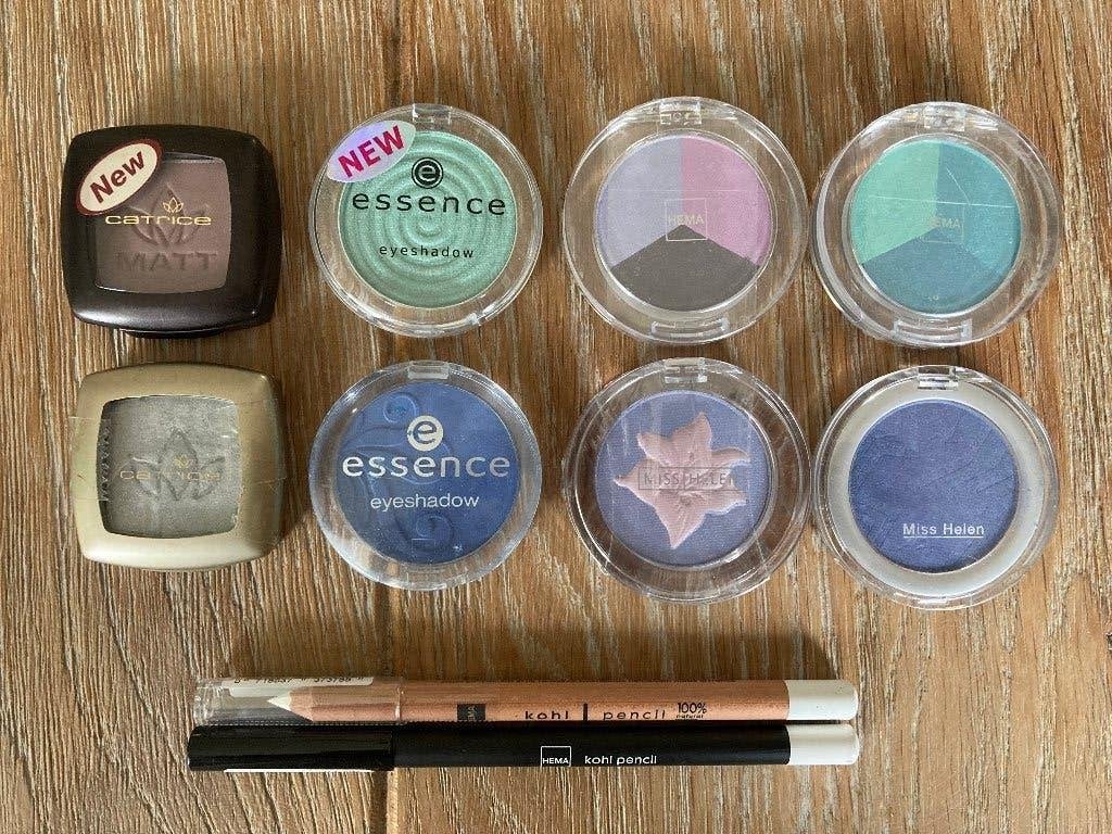 Oogschaduw (8 stuks) + kohl potlood (2), Nieuw, Ophalen of Verzenden, Make-up, Overige kleuren