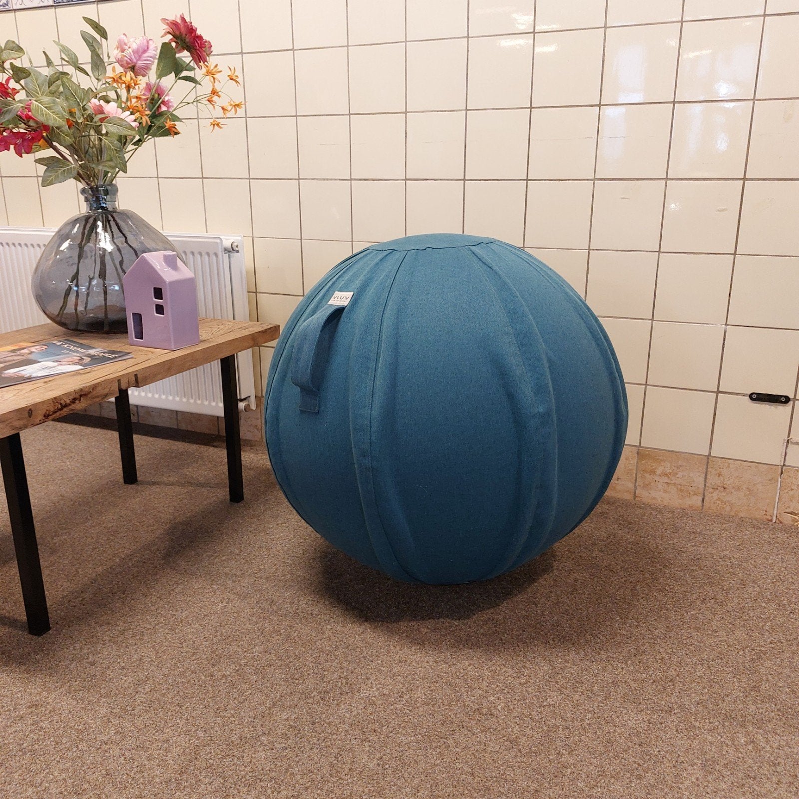 Vluv zitbal / zitkussen 75cm - Blauw, Ophalen, Zo goed als nieuw, Blauw, Overige typen