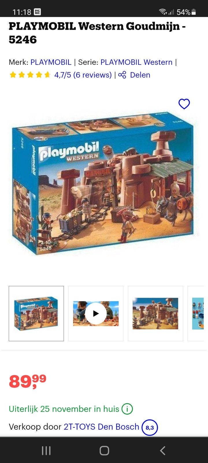 Playmobil Western Goudmijn 5246 - (bijna)Complete set met do, Kinderen en Baby's, Gebouw, Complete set, Zo goed als nieuw, Historisch