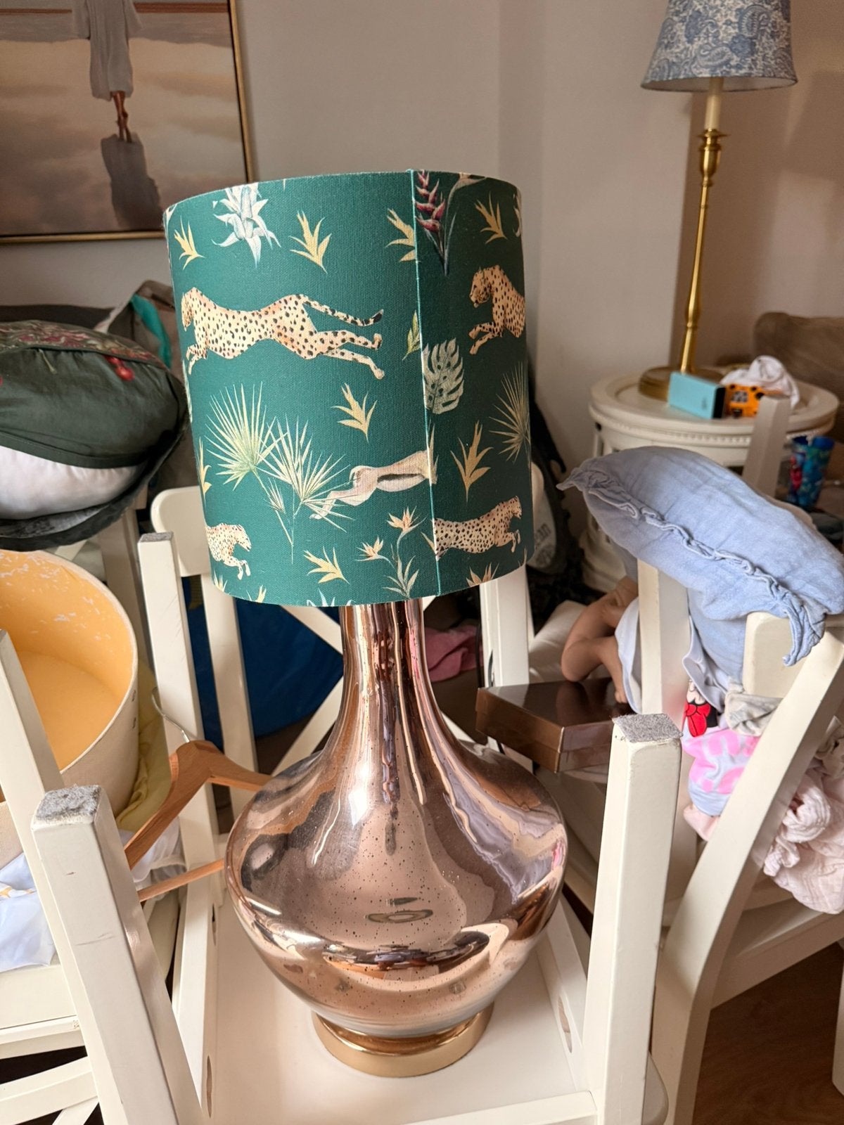 Safari Lamp koper, Ophalen, Zo goed als nieuw, Rond