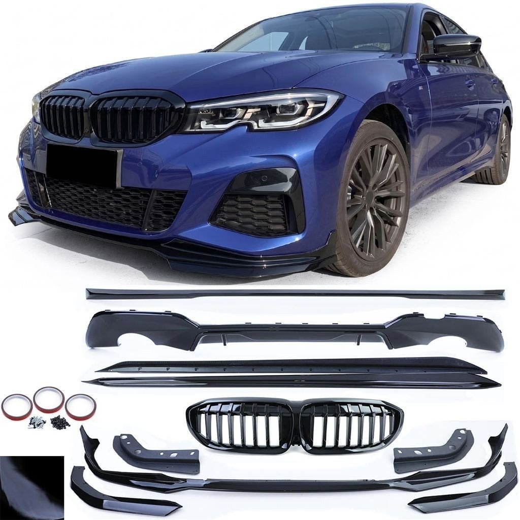 Bodykit Spoiler Set Voor Bmw 3 Serie G20 M Pack Glans Zwart, Verzenden, Automotive Parts, A.parts@hotmail.nl, Trasmolenlaan 12 3447 GZ Woerden